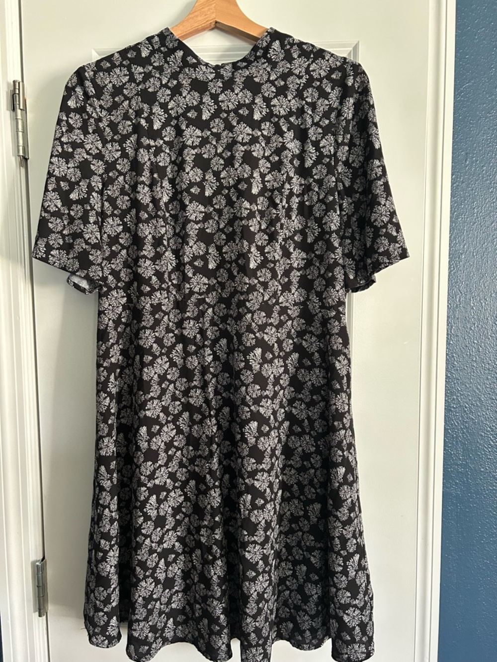 H&M Black Dress with White Floral Print